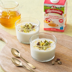 Honey Lemon Pistachio Panna Cotta