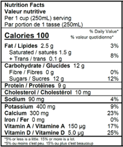 Lactose Free 1% Nutrition